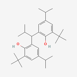 molecular formula C30H46O2 B12690208 2,2'-(2-Methylpropylidene)bis[6-(1,1-dimethylethyl)-4-(1-methylethyl)phenol] CAS No. 93893-79-9