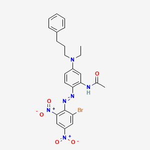 molecular formula C25H25BrN6O5 B12690216 N-(2-((2-Bromo-4,6-dinitrophenyl)azo)-5-(ethyl(3-phenylpropyl)amino)phenyl)acetamide CAS No. 86806-69-1