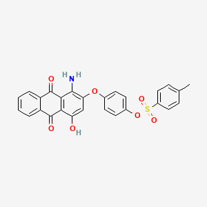 molecular formula C27H19NO7S B12690233 1-Amino-4-hydroxy-2-(4-(((4-methylphenyl)sulphonyl)oxy)phenoxy)anthraquinone CAS No. 20210-73-5