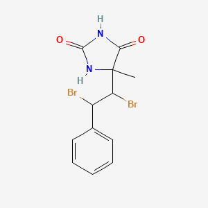 molecular formula C12H12Br2N2O2 B12690235 5-(1,2-Dibromo-2-phenylethyl)-5-methylimidazolidine-2,4-dione CAS No. 511-75-1