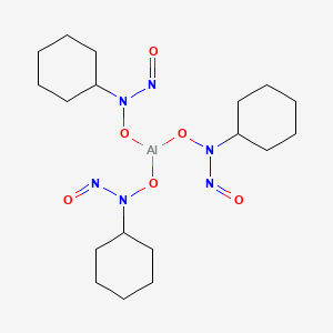 molecular formula C18H33AlN6O6 B12690303 Tris(N-hydroxy-N-nitrosocyclohexylaminato-O,O')aluminium CAS No. 40027-80-3