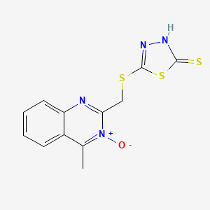 5-(((4-Methyl-3-oxido-2,3-dihydro-2-quinazolinyl)methyl)thio)-1,3,4-thiadiazole-2(3H)-thione