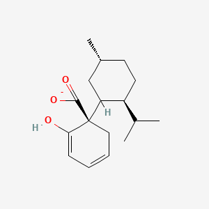 molecular formula C17H25O3- B12690320 (1)(1alpha,2alpha,5beta)-5-Methyl-2-(1-methylethyl)cyclohexyl salicylate CAS No. 93966-39-3