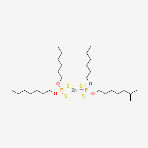 molecular formula C28H60O4P2S4Zn B12690333 Zinc bis(O-hexyl) bis(O-(6-methylheptyl)) bis(dithiophosphate) CAS No. 84434-50-4