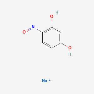 molecular formula C6H5NNaO3+ B12690338 1,3-Benzenediol, 4-nitroso-, monosodium salt CAS No. 5461-28-9