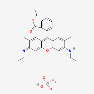 molecular formula C28H32N2O7W B12690344 Xanthylium, 9-(2-(ethoxycarbonyl)phenyl)-3,6-bis(ethylamino)-2,7-dimethyl-, tungstate CAS No. 97171-90-9