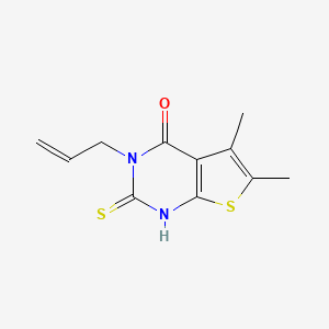 molecular formula C11H12N2OS2 B1269035 3-アリル-5,6-ジメチル-2-チオキソ-2,3-ジヒドロチエノ[2,3-d]ピリミジン-4(1H)-オン CAS No. 51486-16-9