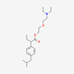 molecular formula C22H37NO3 B12690366 2-[2-(Diethylamino)ethoxy]ethyl 2-(4-isobutylphenyl)butyrate CAS No. 61147-38-4