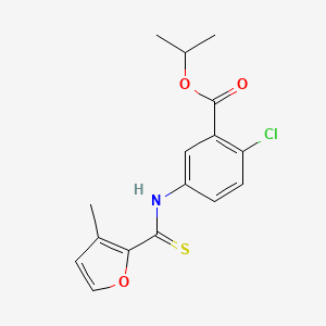 Benzoic acid, 2-chloro-5-(((3-methyl-2-furanyl)thioxomethyl)amino)-, 1-methylethyl ester