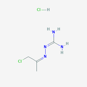 molecular formula C4H10Cl2N4 B12690393 2-[(Z)-1-chloropropan-2-ylideneamino]guanidine;hydrochloride CAS No. 5459-12-1