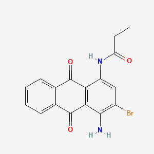 molecular formula C17H13BrN2O3 B12690429 N-(4-Amino-3-bromo-9,10-dihydro-9,10-dioxoanthryl)propionamide CAS No. 93805-20-0