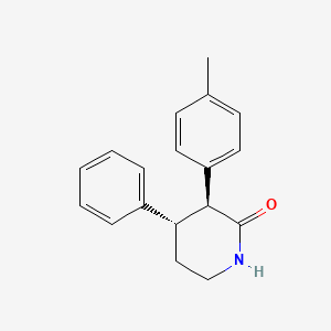 molecular formula C18H19NO B12690437 2-Piperidinone, 3-(4-methylphenyl)-4-phenyl-, trans- CAS No. 132604-99-0