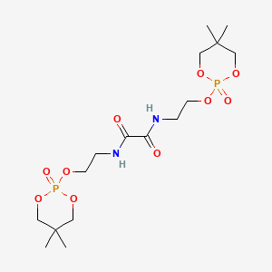 molecular formula C16H30N2O10P2 B12690476 N,N'-Bis[2-[(5,5-dimethyl-1,3,2-dioxaphosphorinan-2-yl)oxy]ethyl]oxamide p,p'-dioxide CAS No. 83044-98-8