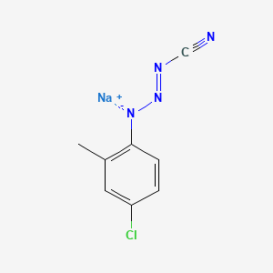 molecular formula C8H6ClN4Na B12690487 3-(4-Chloro-2-methylphenyl)-1-triazene-1-carbonitrile, sodium salt CAS No. 93962-51-7