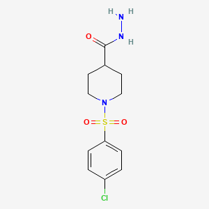 molecular formula C12H16ClN3O3S B1269053 1-[(4-氯苯基)磺酰基]哌啶-4-碳酰肼 CAS No. 332400-85-8
