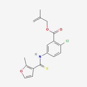 Benzoic acid, 2-chloro-5-(((2-methyl-3-furanyl)thioxomethyl)amino)-, 2-methyl-2-propenyl ester