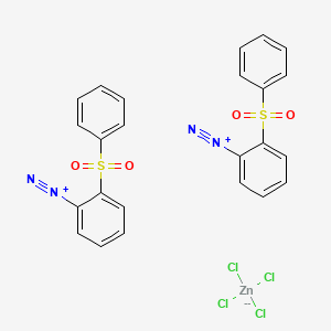 molecular formula C24H18Cl4N4O4S2Zn B12690593 2-(benzenesulfonyl)benzenediazonium;tetrachlorozinc(2-) CAS No. 84195-94-8