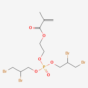 molecular formula C12H19Br4O6P B12690659 2-((Bis(2,3-dibromopropoxy)phosphinyl)oxy)ethyl methacrylate CAS No. 51512-51-7