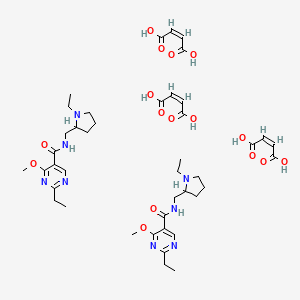 molecular formula C42H60N8O16 B12690682 (Z)-but-2-enedioic acid;2-ethyl-N-[(1-ethylpyrrolidin-2-yl)methyl]-4-methoxypyrimidine-5-carboxamide CAS No. 84332-30-9