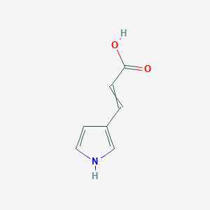 molecular formula C7H7NO2 B1269072 2-Propenoic acid, 3-(1H-pyrrol-3-yl)- CAS No. 856597-79-0