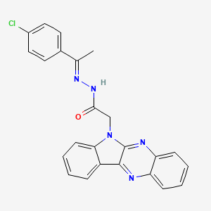 molecular formula C24H18ClN5O B12690724 6H-Indolo(2,3-b)quinoxaline-6-acetic acid, (1-(4-chlorophenyl)ethylidene)hydrazide CAS No. 116990-00-2