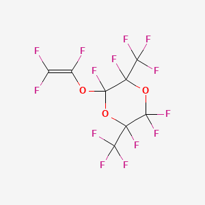 molecular formula C8F14O3 B12690756 2,2,3,5,6-Pentafluoro-3,6-bis(trifluoromethyl)-5-((trifluorovinyl)oxy)-1,4-dioxane CAS No. 61097-79-8