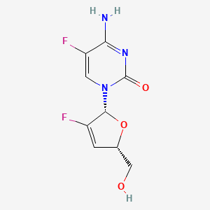 molecular formula C9H9F2N3O3 B12690819 2',3'-Didehydro-2',3'-dideoxy-2'-fluoro-5-fluorocytidine CAS No. 181785-90-0