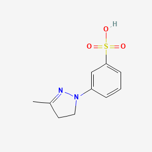 molecular formula C10H12N2O3S B12690853 m-(4,5-Dihydro-3-methyl-1H-pyrazol-1-yl)benzenesulphonic acid CAS No. 85554-80-9