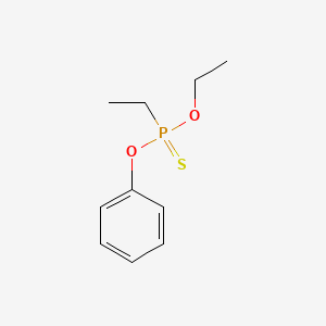 molecular formula C10H15O2PS B12690858 Phosphonothioic acid, ethyl-, O-ethyl O-phenyl ester CAS No. 1497-41-2