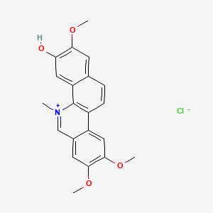 molecular formula C21H20ClNO4 B12690865 2,8,9-Trimethoxy-5-methyl-5lambda(5)-benzo(c)phenanthridin-3-ol CAS No. 56517-35-2