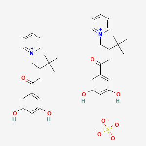 molecular formula C38H48N2O10S B12690869 Bis(benzyl-tert-butyl(2-(3,5-dihydroxyphenyl)-2-oxoethyl)ammonium)sulphate CAS No. 94109-62-3