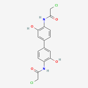 molecular formula C16H14Cl2N2O4 B12690886 N,N'-(3,3'-Dihydroxy(1,1'-biphenyl)-4,4'-diyl)bis(2-chloroacetamide) CAS No. 84963-09-7