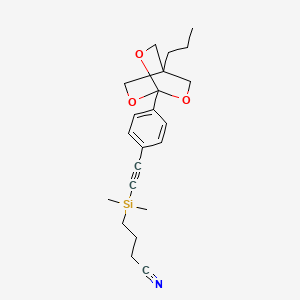 Butanenitrile, 4-(dimethyl((4-(4-propyl-2,6,7-trioxabicyclo(2.2.2)oct-1-yl)phenyl)ethynyl)silyl)-