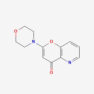 molecular formula C12H12N2O3 B12690971 4H-Pyrano(3,2-b)pyridin-4-one, 2-(4-morpholinyl)- CAS No. 148190-27-6