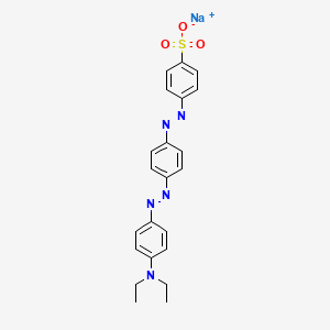 molecular formula C22H22N5NaO3S B12690976 Sodium p-((p-((p-(diethylamino)phenyl)azo)phenyl)azo)benzenesulphonate CAS No. 85851-55-4