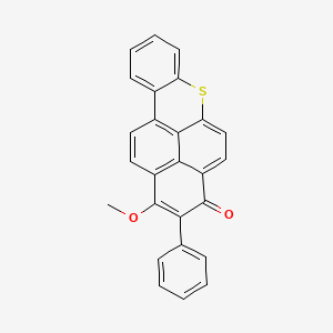 molecular formula C26H16O2S B12691003 1-Methoxy-2-phenyl-3H-naphtho(2,1,8-mna)thioxanthen-3-one CAS No. 35826-82-5