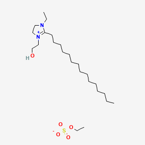 molecular formula C24H50N2O5S B12691021 1-Ethyl-4,5-dihydro-3-(2-hydroxyethyl)-2-pentadecyl-1H-imidazoliumethyl sulphate CAS No. 93783-23-4