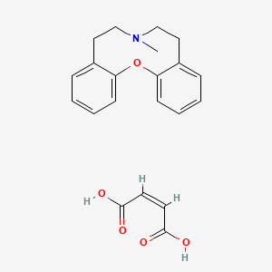 molecular formula C21H23NO5 B12691043 6,7,8,9-Tetrahydro-7-methyl-5H-dibenz(b,i)(1,6)oxazecinium hydrogen maleate CAS No. 83507-03-3