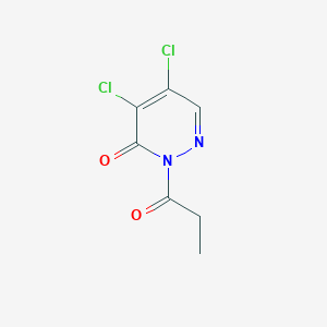 B126912 4,5-Dichloro-2-(1-oxopropyl)-3(2H)-pyridazinone CAS No. 155164-64-0
