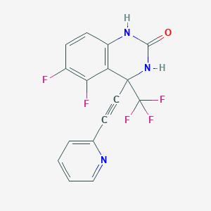 2(1H)-Quinazolinone, 5,6-difluoro-3,4-dihydro-4-(2-pyridinylethynyl)-4-(trifluoromethyl)-