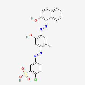 2-Chloro-5-((5-hydroxy-4-((2-hydroxy-1-naphthyl)azo)-o-tolyl)azo)benzenesulphonic acid