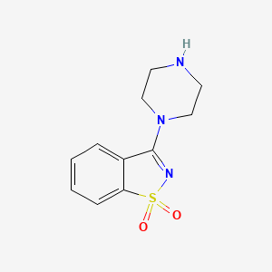 molecular formula C11H13N3O2S B1269226 1,2-苯并异噻唑，3-(1-哌嗪基)-，1,1-二氧化物 CAS No. 131540-88-0