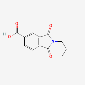 molecular formula C13H13NO4 B1269243 2-异丁基-1,3-二氧代异吲哚啉-5-羧酸 CAS No. 346716-89-0