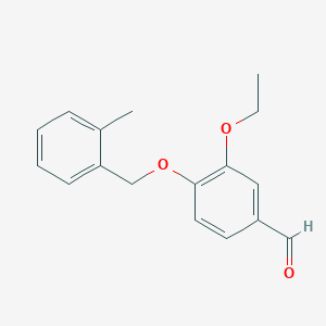 molecular formula C17H18O3 B1269259 3-Ethoxy-4-[(2-methylbenzyl)oxy]benzaldehyde CAS No. 381680-28-0