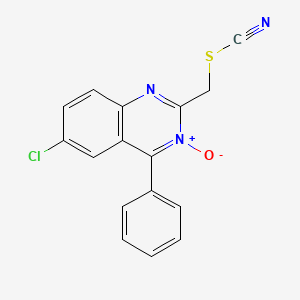 (6-Chloro-3-hydroxy-4-phenyl-3lambda(5)-quinazolin-2-yl)methyl thiocyanate