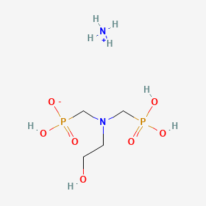 molecular formula C4H16N2O7P2 B12693009 Ammonium trihydrogen (((2-hydroxyethyl)imino)bis(methylene))bisphosphonate CAS No. 84215-56-5