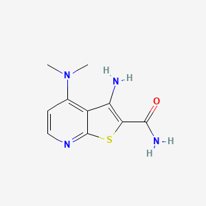 molecular formula C10H12N4OS B1269306 3-Amino-4-(dimethylamino)thieno[2,3-b]pyridine-2-carboxamide CAS No. 147992-87-8