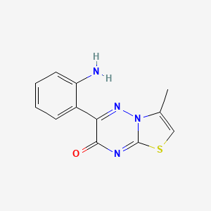 molecular formula C12H10N4OS B1269315 6-(2-氨基苯基)-3-甲基-7H-[1,3]噻唑并[3,2-b][1,2,4]三嗪-7-酮 CAS No. 491581-72-7
