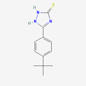 molecular formula C12H15N3S B1269355 5-[4-(tert-Butyl)phenyl]-1H-1,2,4-triazole-3-thiol CAS No. 5738-55-6