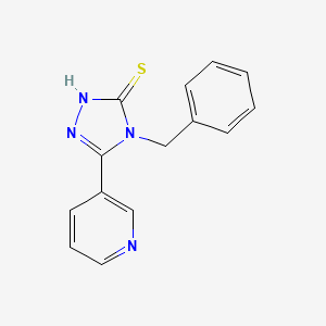 molecular formula C14H12N4S B1269358 4-Benzyl-5-pyridin-3-yl-4H-[1,2,4]triazole-3-thiol CAS No. 129119-80-8